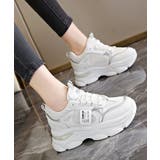 ホワイト | 厚底ダッドスニーカー ボリューム感 美脚 | ANGELCLOSET