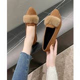 キャメル | ファー付きパンプスポインテッドトゥ韓国風 | Miniministore