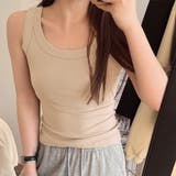 ベージュ | リブ タンクトップ レディース 無地 | Miniministore