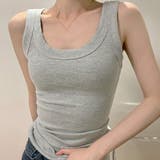 ライトグレー | リブ タンクトップ レディース 無地 | Miniministore