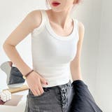ホワイト | リブ タンクトップ レディース 無地 | Miniministore
