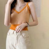 オレンジ | キャミソール ボーダー柄 ショート丈 | Miniministore