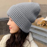グレー | ニット帽 レディース 秋冬ニットキャップ | Miniministore