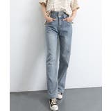 サックスブルー | ハイウエスト デニムパンツ レディース | Miniministore