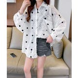 ホワイト | ドット柄カーディガン シースルートップス | Miniministore