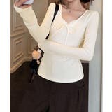 アイボリー | フロントレース リボントップスレディース | Miniministore