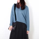 ブルー | フード付き ニットトップス レディース | Miniministore