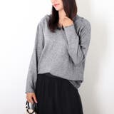 グレー | フード付き ニットトップス レディース | Miniministore