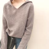 モカ | フード付き ニットトップス レディース | Miniministore