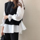 ブラック | シャツブラウス ニットベスト 2点セット | Miniministore