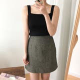 ブラック | リブニット タンクトップ スクエアネック | Miniministore