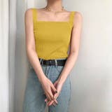 イエロー | リブニット タンクトップ スクエアネック | Miniministore