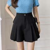 ブラック | プリーツキュロットパンツレディース 韓国 | Miniministore