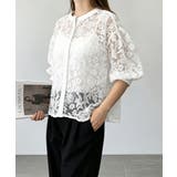 ホワイト | レースブラウスレディースシアーシャツ上品 | Miniministore