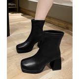 ブラック | ショートブーツ レディース 裏起毛ブーツ | ANGELCLOSET