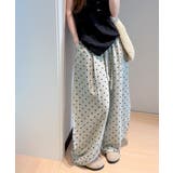 ライトブルー | ドット柄ワイドパンツ韓国風春夏ラフパンツ | Miniministore