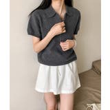 ハーフジップポロシャツ 半袖サマーニット | Miniministore | 詳細画像12 