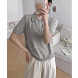 ハーフジップポロシャツ 半袖サマーニット | Miniministore | 詳細画像7 
