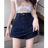 デニムスカパンハイウエストショートパンツ | Miniministore | 詳細画像1