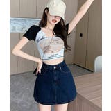 デニムスカパンハイウエストショートパンツ | Miniministore | 詳細画像3
