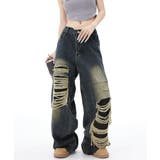 ダメージバギーデニムパンツヴィンテージ風 | Miniministore | 詳細画像3 