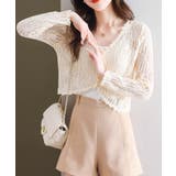 透かし編みカーディガンフェミニン夏羽織り | Miniministore | 詳細画像2 