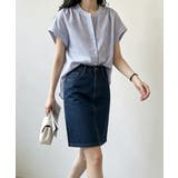 ストライプシャツブラウスフレンチスリーブ | Miniministore | 詳細画像13 