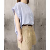 ストライプシャツブラウスフレンチスリーブ | Miniministore | 詳細画像21 