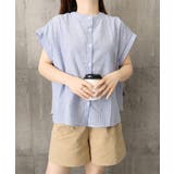 ストライプシャツブラウスフレンチスリーブ | Miniministore | 詳細画像22 