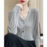 針抜きシアーカーディガン透かし編みニット | Miniministore | 詳細画像1