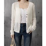 針抜きシアーカーディガン透かし編みニット | Miniministore | 詳細画像12