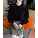 ニットトップスレース切り替えブラウス春服 | Miniministore | 詳細画像6 