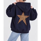 レオパード星柄長袖フーディースウェット ゆったりビッグシルエットトップス韓国風 … | SUNSHINE CLOSET | 詳細画像5