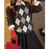 アーガイル柄 クルーネックニットセーター | Miniministore | 詳細画像4