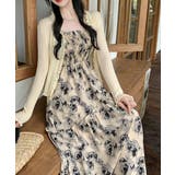 花柄 キャミワンピース 胸元シャーリング | Miniministore | 詳細画像7