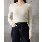 裏起毛ニットトップス Vネックリブニット | Miniministore | 詳細画像17 
