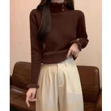 裏起毛 ハイネックニットトップスフリル襟 | Miniministore | 詳細画像16 
