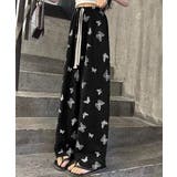 蝶柄ワイドパンツ ダメージロングパンツ夏 | Miniministore | 詳細画像4 