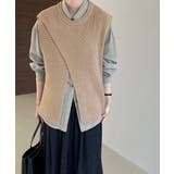 リブニットベスト 前後スリットニットジレ | Miniministore | 詳細画像11