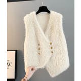 ふわふわファーベストVネックニットベスト | Miniministore | 詳細画像13