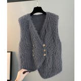 ふわふわファーベストVネックニットベスト | Miniministore | 詳細画像15