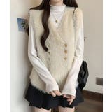 ふわふわファーベストVネックニットベスト | Miniministore | 詳細画像8