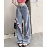 ピンク ダメージデニムパンツ レディース | Miniministore | 詳細画像2 