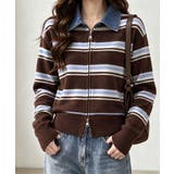 おしゃれニットトップスレディース 大人カジュアルカーディガン配色ポロカラー セー… | SUNSHINE CLOSET | 詳細画像1