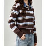 おしゃれニットトップスレディース 大人カジュアルカーディガン配色ポロカラー セー… | SUNSHINE CLOSET | 詳細画像10