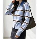 おしゃれニットトップスレディース 大人カジュアルカーディガン配色ポロカラー セー… | SUNSHINE CLOSET | 詳細画像15