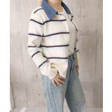 おしゃれニットトップスレディース 大人カジュアルカーディガン配色ポロカラー セー… | SUNSHINE CLOSET | 詳細画像20