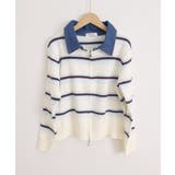 おしゃれニットトップスレディース 大人カジュアルカーディガン配色ポロカラー セー… | SUNSHINE CLOSET | 詳細画像22