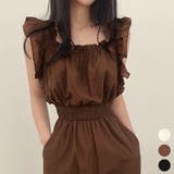 フリル袖 オールインワン パンツドレス | Miniministore | 詳細画像1