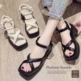 厚底サンダル スクエアトゥ レディース | Miniministore | 詳細画像1